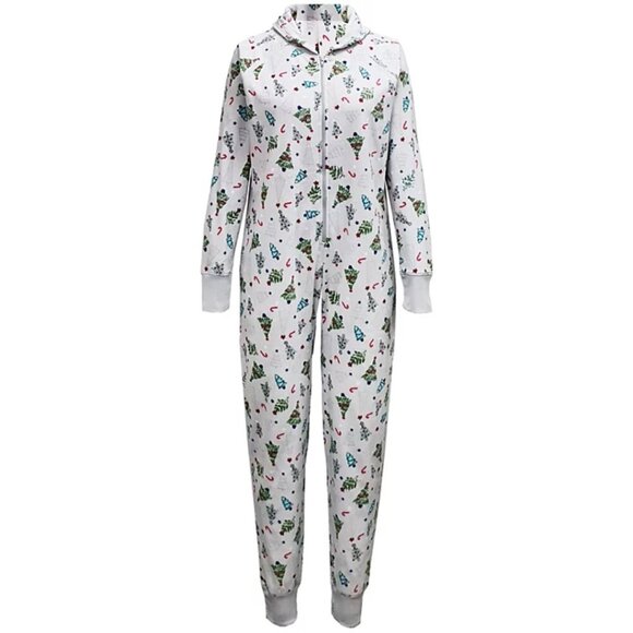 NWT Women's Festive Trees One Piece Jumpsuit - Picture 1 of 8